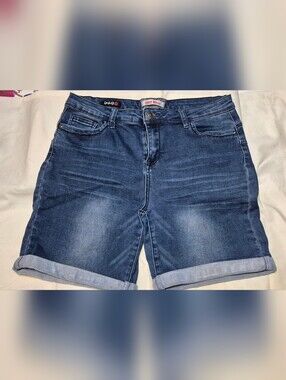 HOT KISS Dark Blue Washed Denim Shorts